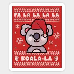 Ugly Christmas Sweater Fa La La Koala La Sticker